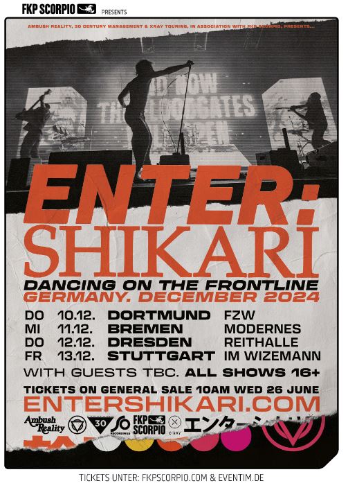 news: ENTER SHIKARI kündigen Club-Tour für Winter 2024 an, neue Live-Performance-Video zu „Losing My Grip“