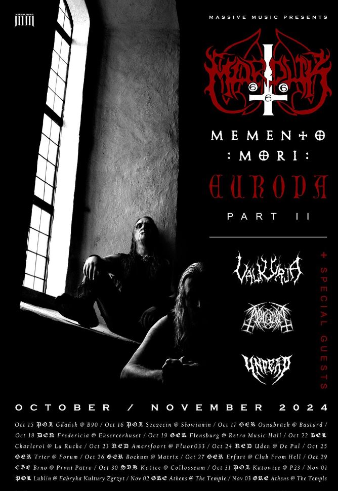 news: Marduk – „Memento Mori“-Tour Part II in 2024, Support: Valkyrja, Impalement, Undead