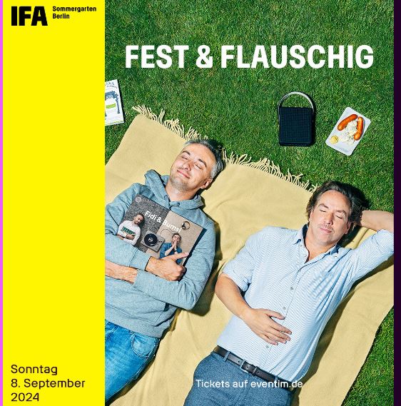 news: Das Programm des IFA Sommergarten 2024 wird komplettiert: Jan Böhmermann und Olli Schulz kommen mit ihrem Podcast „Fest & Flauschig“ aus der Sommerpause mit einem Knall am 8.09.24