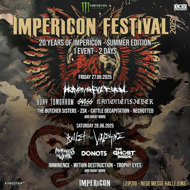 news: IMPERICON FESTIVAL „Summer Edition“ 2025 in Leipzig mit u.a. HEAVEN SHALL BURN, A Day To Remember uvm.!