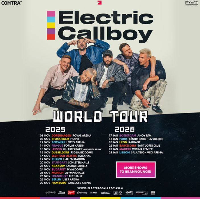news: ELECTRIC CALLBOY announce first Shows for their 2025/2026 WORLD TOUR