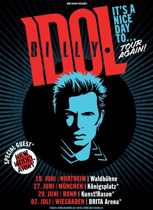 news: Billy Idol – die „It’s a Nice Day To…Tour Again!“ Tour 2025, Special Guests: New Model Army