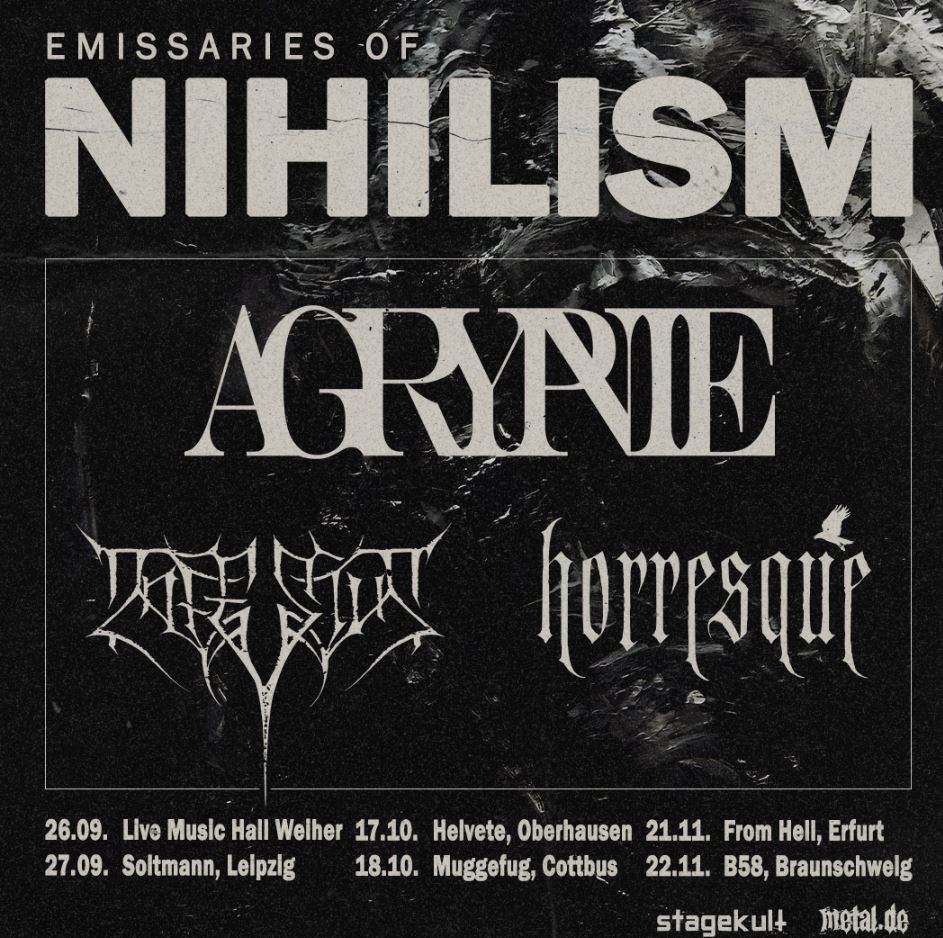 news. Agrypnie – EMISSARIES OF NIHILISM – Tour 2025