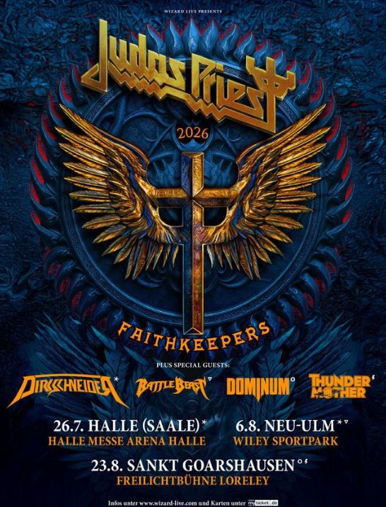 news. Judas Priest – FAITHKEEPERS TOUR 2026 – Very Special Guests bestätigt