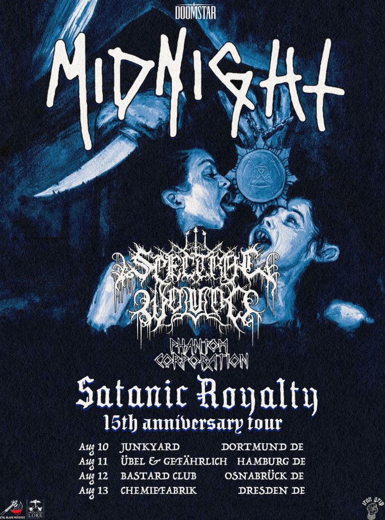 Vorbericht: MIDNIGHT, SPECTRAL WOUND und Phantom Corporation „15th Anniversary of Satanic Royalty“-Tour 2026