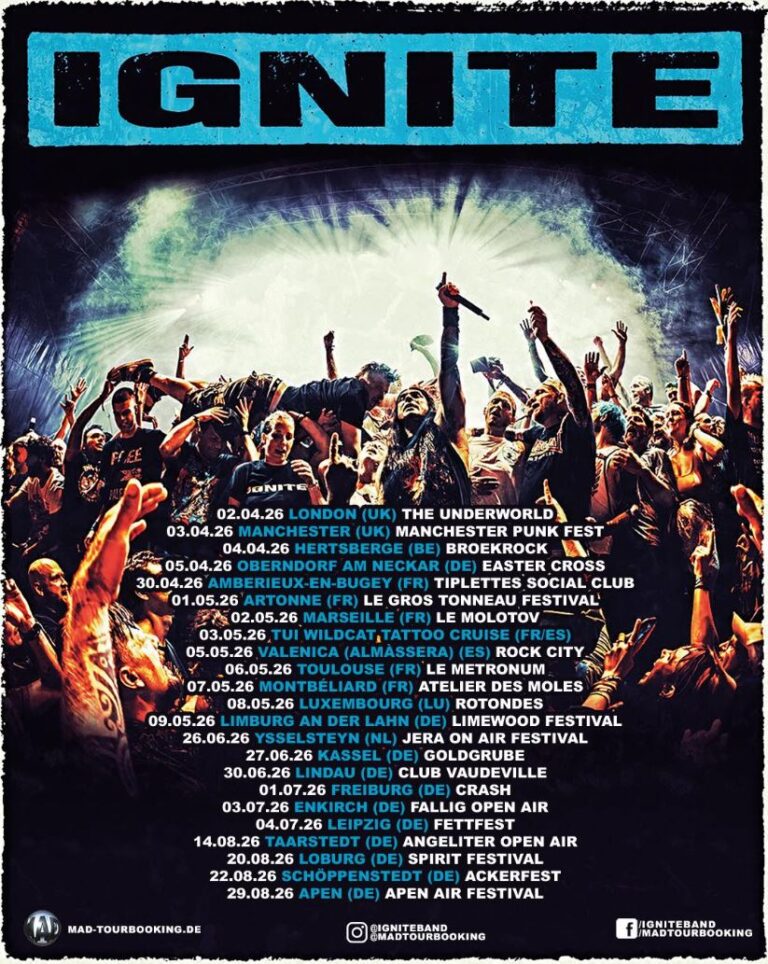news. Ignite - Tour Dates 2026 - METALGLORY Magazine
