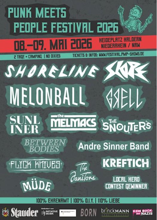 news. PUNK MEETS PEOPLE FESTIVAL vom 08. bis 09.05.2026 in Haldern, Heideplatz